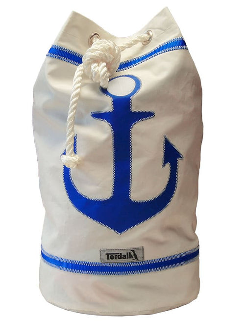 Tordalk Segeltuchtaschen “Seesack Anker" weiß