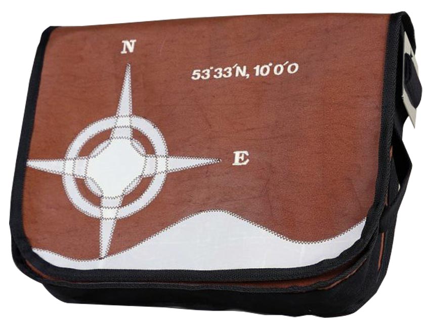 Tordalk Segeltuchtaschen “Koordinatentasche” braun