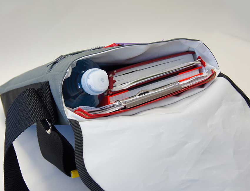 Tordalk Segeltuchtaschen “Koordinatentasche Longboard” grau