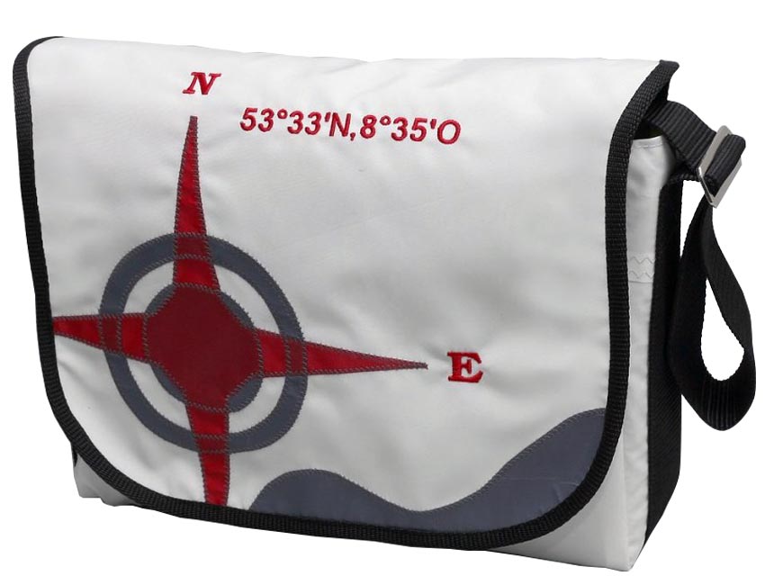 Tordalk Segeltuchtaschen “Koordinatentasche S” weiß