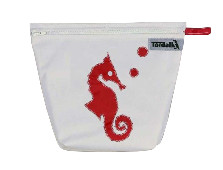 Tordalk Kulturtaschen "Seepferd" rot