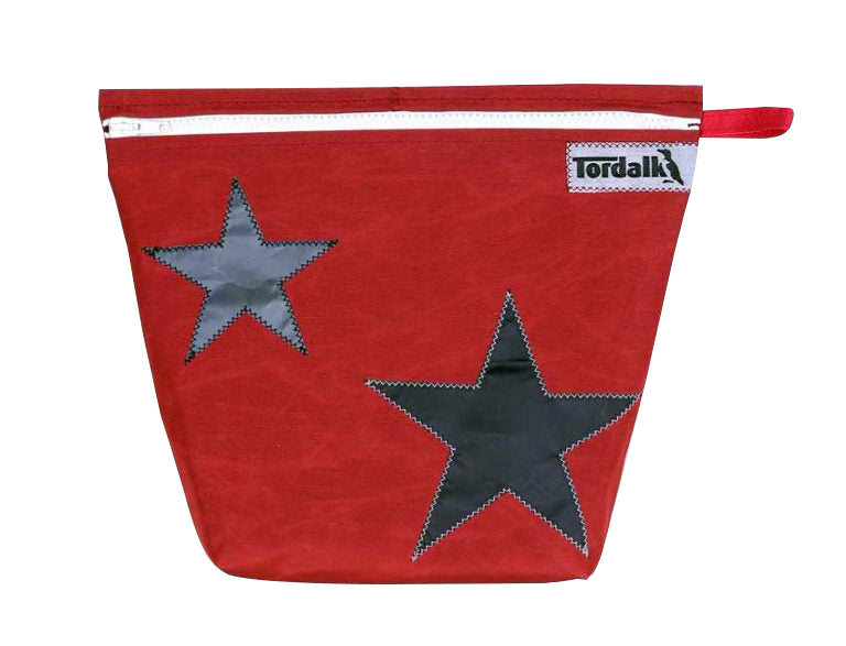Tordalk Kulturtaschen "Sterne" rot