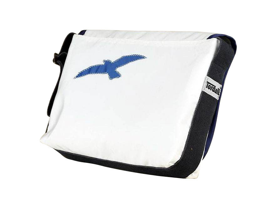 Tordalk Segeltuchtaschen “Koordinatentasche XS” weiß/blau