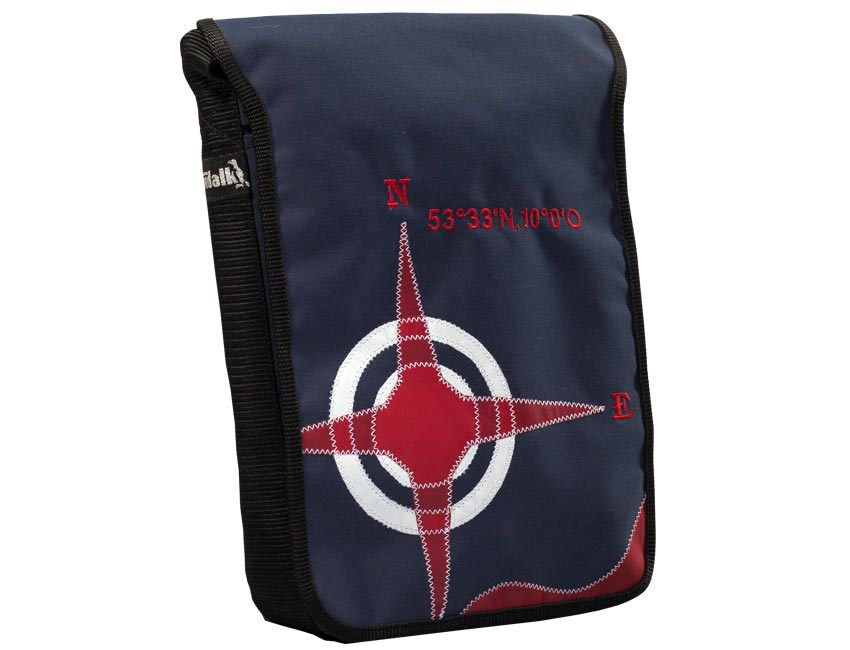 Tordalk Segeltuchtaschen “Koordinatentasche Longboard” blau