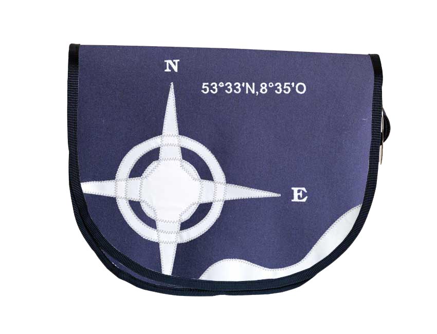 Tordalk Segeltuchtaschen “Koordinatentasche M” blau/weiß