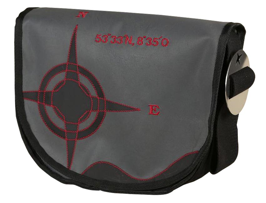 Tordalk Segeltuchtaschen “Koordinatentasche M” grau/schwarz