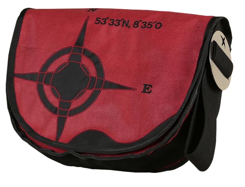 Tordalk Segeltuchtaschen “Koordinatentasche M” rot