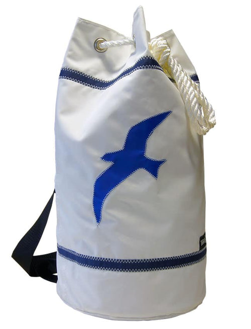 Tordalk Segeltuchtaschen “Seesack Möwe" weiß