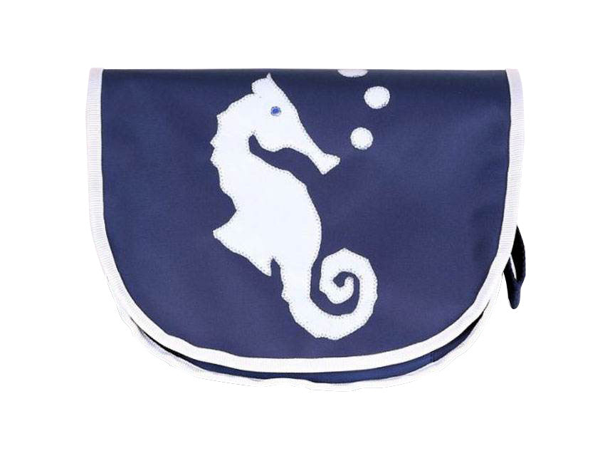 Tordalk Segeltuchtaschen “Seepferdchen" blau