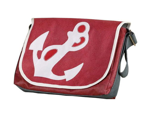 Tordalk Segeltuchtaschen “Anker" rot