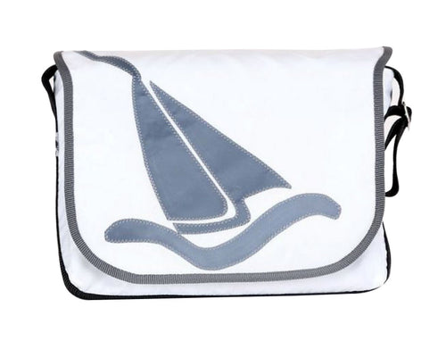 Tordalk Segeltuchtaschen “Segeljacht" weiß