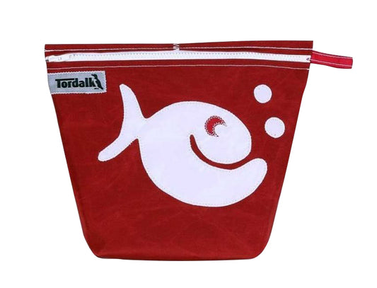 Tordalk Kulturtaschen "Blubb" rot