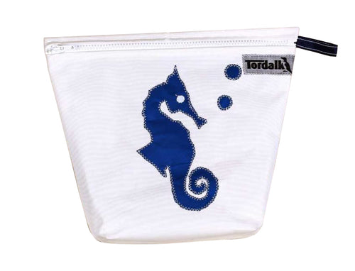 Tordalk Kulturtaschen "Seepferd" weiß