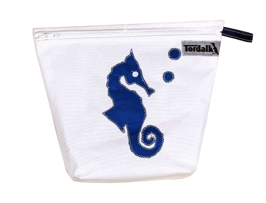Tordalk Kulturtaschen "Seepferd" weiß